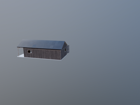 小さなワークショップ付きの車とバイク用の木製ガレージ V2 3Dモデル