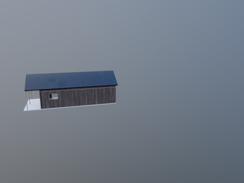 小さなワークショップ付きの車とバイク用の木製ガレージ V2 3Dモデル