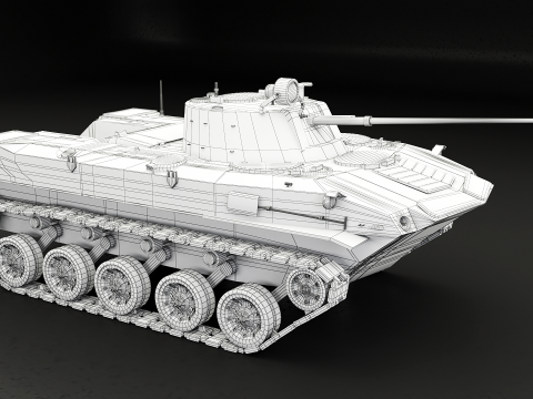 BMD-2 로우 폴리 3D 모델