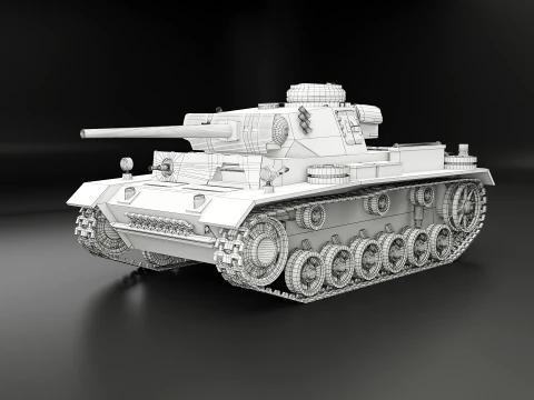 Tank Panzer III ausf M Perang Dunia II Jerman Model 3D