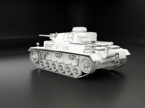 Tank Panzer III ausf M Perang Dunia II Jerman Model 3D