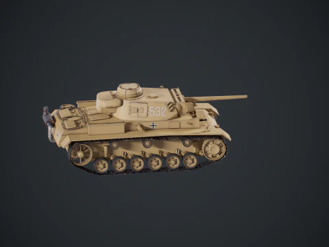 Tank Panzer III ausf M Perang Dunia II Jerman Model 3D