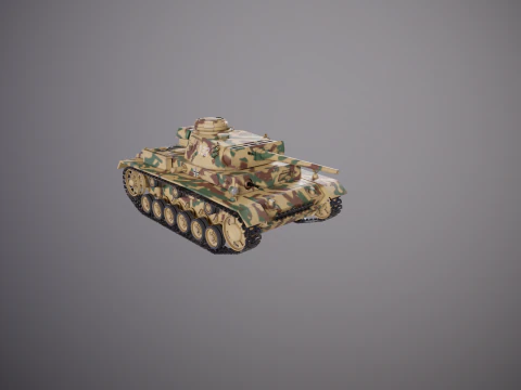 Carro armato tedesco Panzer III ausf M della Seconda Guerra Mondiale mimetico Modello 3D