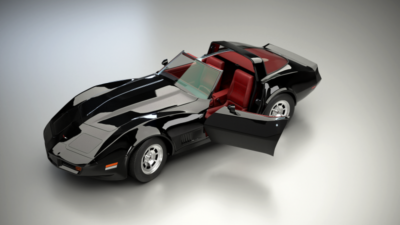 Chevrolet Corvette C3 1980-1982 3D Model .c4d .max .obj .3ds .fbx .stl .blend 