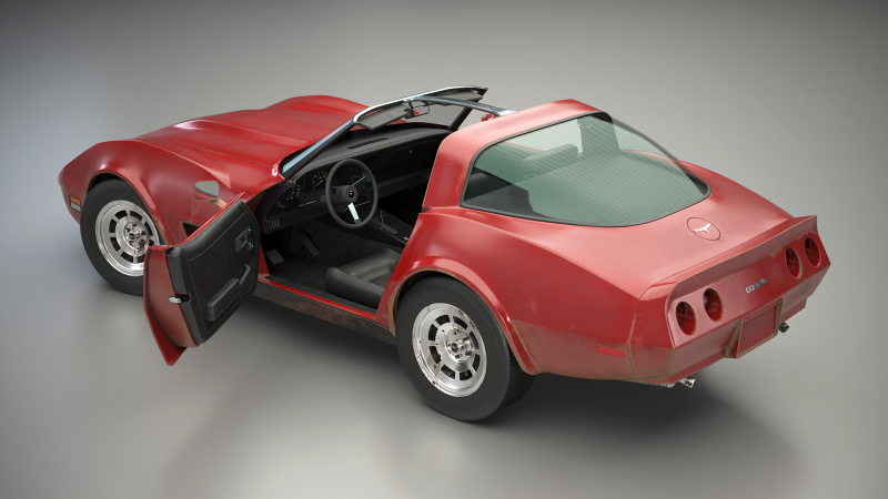 Chevrolet Corvette C3 1980-1982 invecchiata Modello 3D .c4d .max .obj .3ds .fbx .stl .blend