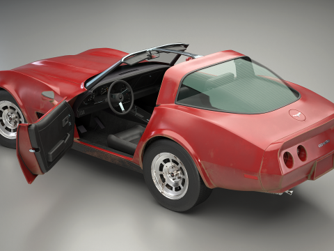 Chevrolet Corvette C3 1980-1982 invecchiata Modello 3D