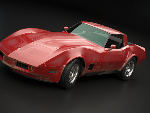 Chevrolet Corvette C3 1980-1982 invecchiata Modello 3D