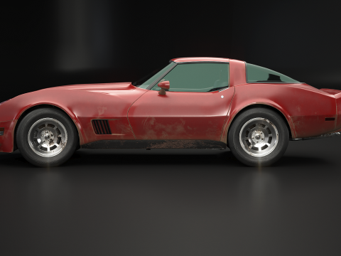 Chevrolet Corvette C3 1980-1982 invecchiata Modello 3D