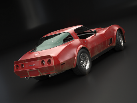 Chevrolet Corvette C3 1980-1982 invecchiata Modello 3D