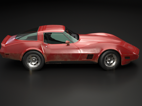 Chevrolet Corvette C3 1980-1982 invecchiata Modello 3D