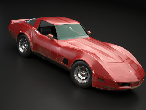 Chevrolet Corvette C3 1980-1982 invecchiata Modello 3D