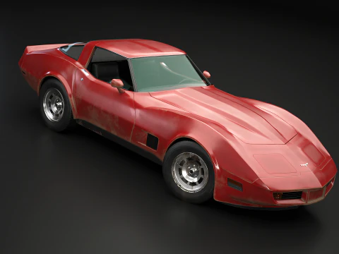 Chevrolet Corvette C3 1980-1982 Aged 3D Model