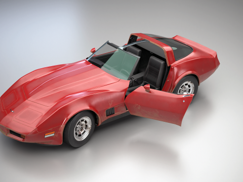 Chevrolet Corvette C3 1980-1982 invecchiata Modello 3D