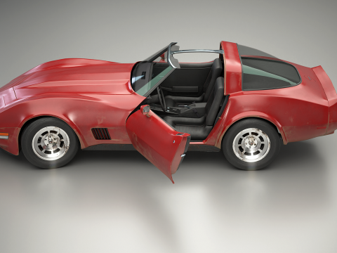 Chevrolet Corvette C3 1980-1982 invecchiata Modello 3D