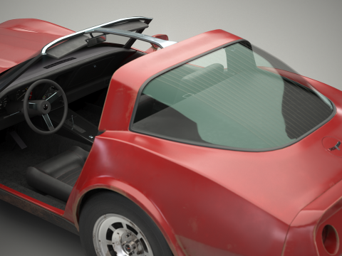 Chevrolet Corvette C3 1980-1982 invecchiata Modello 3D