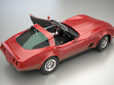 Chevrolet Corvette C3 1980-1982 invecchiata Modello 3D