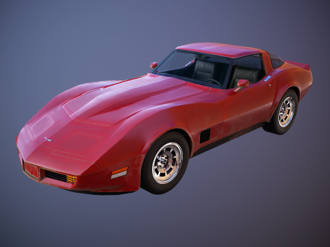 Chevrolet Corvette C3 1980-1982 invecchiata Modello 3D