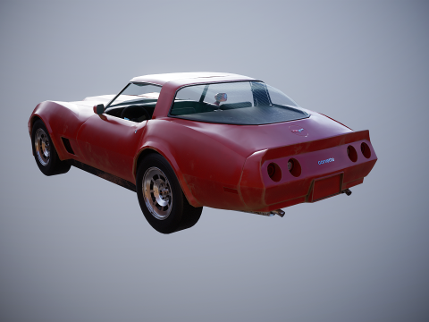 Chevrolet Corvette C3 1980-1982 invecchiata Modello 3D