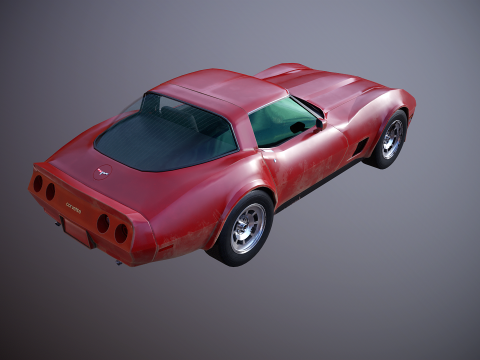 Chevrolet Corvette C3 1980-1982 invecchiata Modello 3D