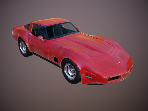 Chevrolet Corvette C3 1980-1982 invecchiata Modello 3D