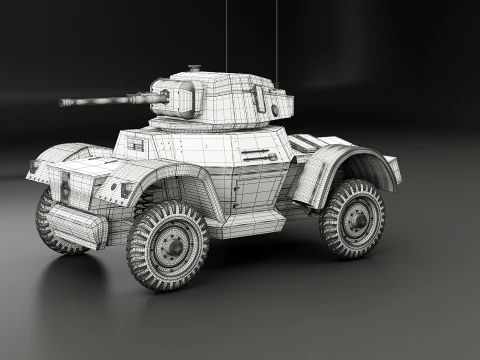 Auto blindata Daimler MKI Modello 3D