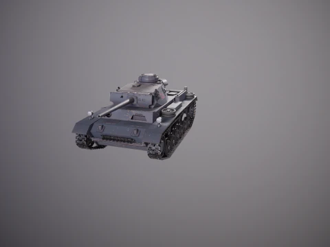 Carro armato tedesco Panzer III ausf M della Seconda Guerra Mondiale grigio Modello 3D