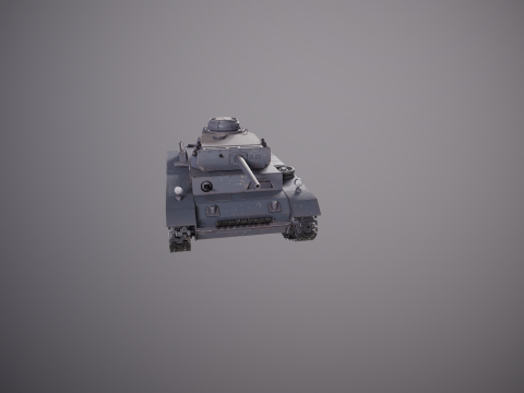 Немецкий танк Panzer III ausf M Второй мировой войны серый 3D Модель