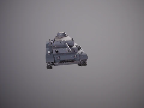 Carro armato tedesco Panzer III ausf M della Seconda Guerra Mondiale grigio Modello 3D