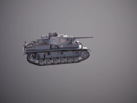 Carro armato tedesco Panzer III ausf M della Seconda Guerra Mondiale grigio Modello 3D
