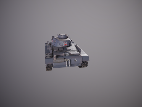 Немецкий танк Panzer III ausf M Второй мировой войны серый 3D Модель