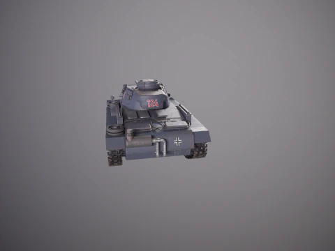 Carro armato tedesco Panzer III ausf M della Seconda Guerra Mondiale grigio Modello 3D