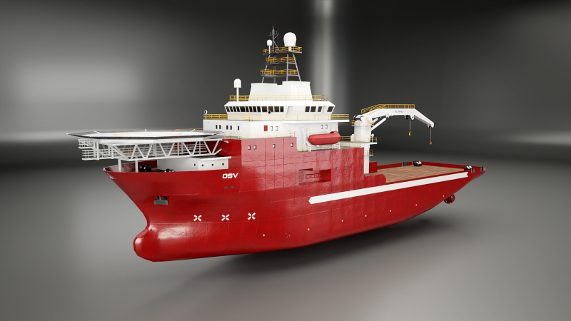 Offshore Support Vessel 3D Model .c4d .max .obj .3ds .fbx .stl .blend