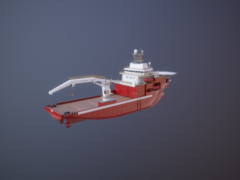 Offshore Support Vessel 3D Model