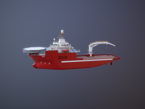Offshore Support Vessel 3D Model