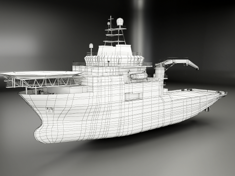 Offshore Support Vessel 3D Model