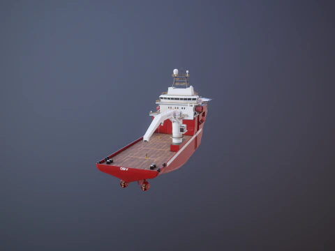 Offshore Support Vessel and Tidal Power Turbine 3D Model