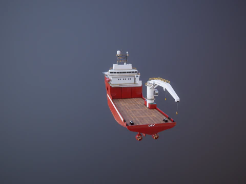 Offshore Support Vessel and Tidal Power Turbine 3D Model