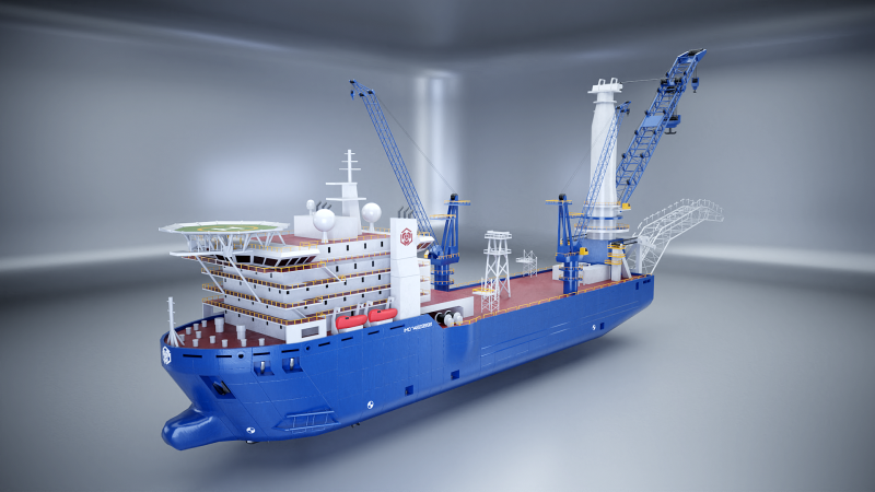 Pipelayer Crane Ship 3D Model .c4d .max .obj .3ds .fbx .stl .blend 