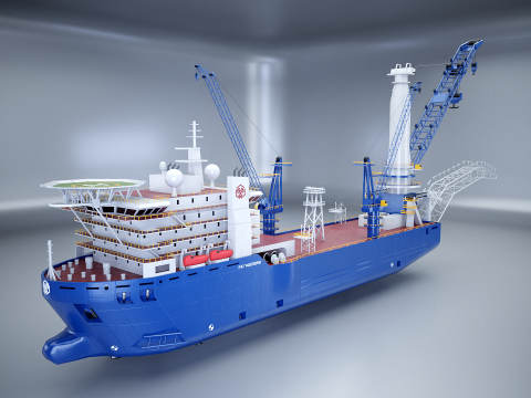 Кран-трубоукладчик 3D Модель