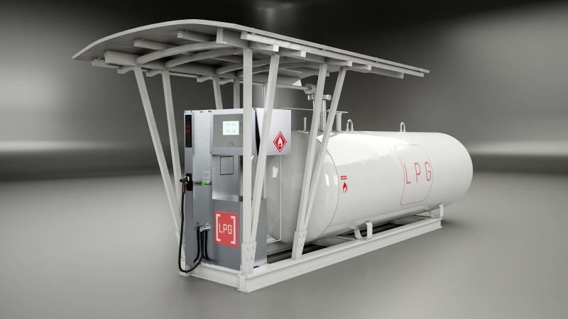 LPG Station and Tank 3D Model .c4d .max .obj .3ds .fbx .stl .blend