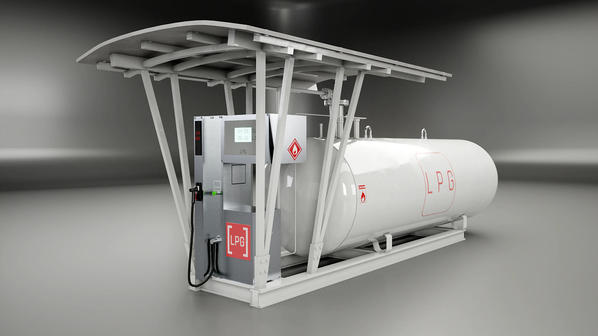 LPG Station and Tank 3D Model .c4d .max .obj .3ds .fbx .stl .blend 