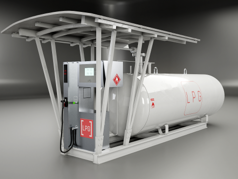 LPG Station and Tank 3D Model