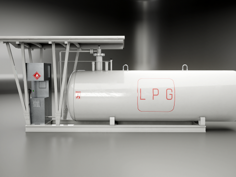 LPG Station and Tank 3D Model