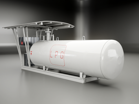 LPG Station and Tank 3D Model