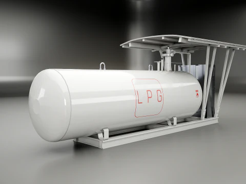 LPG Station and Tank 3D Model