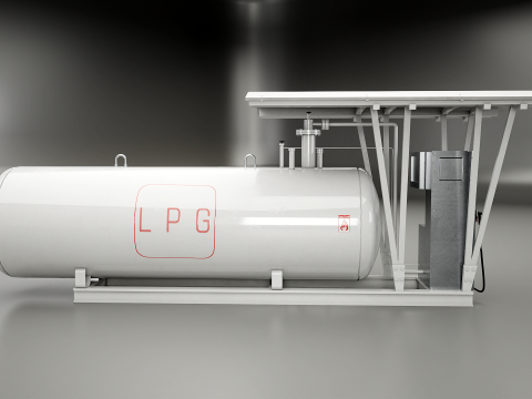 LPG Station and Tank 3D Model