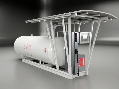 LPG Station and Tank 3D Model