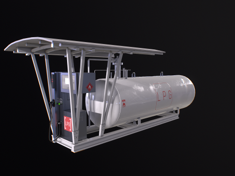 LPG Station and Tank 3D Model