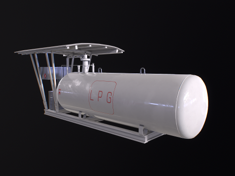 LPG Station and Tank 3D Model