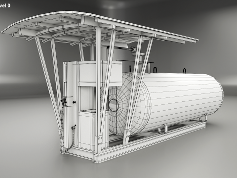 LPG Station and Tank 3D Model